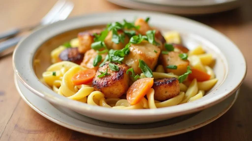 Chicken and spinach salad with avocado, a healthy option for muscle recovery.