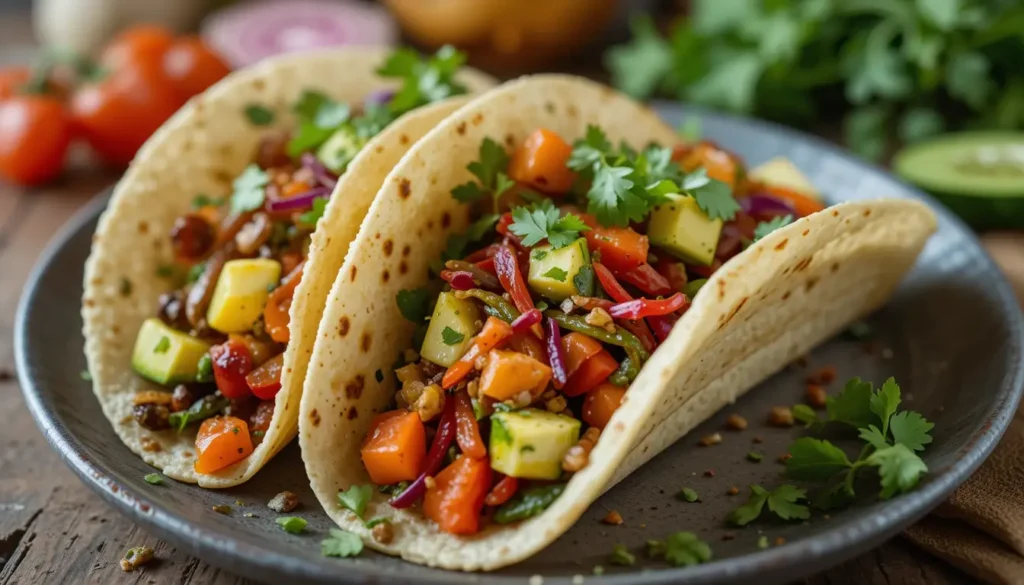 Veggie-Tacos sind eine hervorragende Option für ein schnelles Abendessen, das sowohl schmackhaft als auch gesund ist.