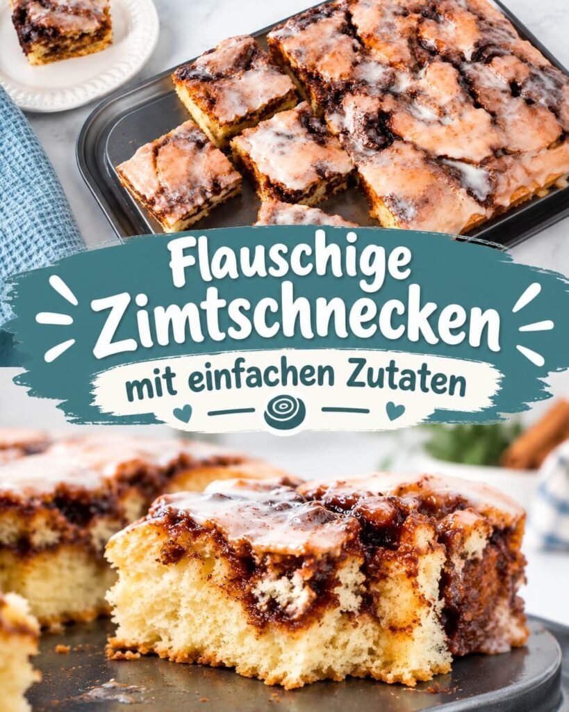 Flauschige Zimtschnecken mit weichem Hefeteig und aromatischer Zimt-Zucker-Füllung, goldbraun gebacken