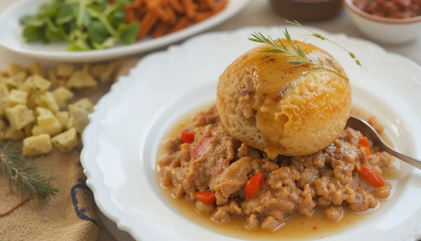 Reis und Hähnchen auf einem Teller – Ein einfaches Gericht mit Reis und Hähnchenbrust, serviert auf einem Teller.